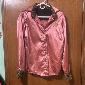 Pink Satin Thunderbird Brand Button Up